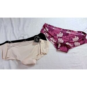 NWT Love Libby No Show Seamless Laser Cut Hipster Panties 3 Pack Size XL Multi